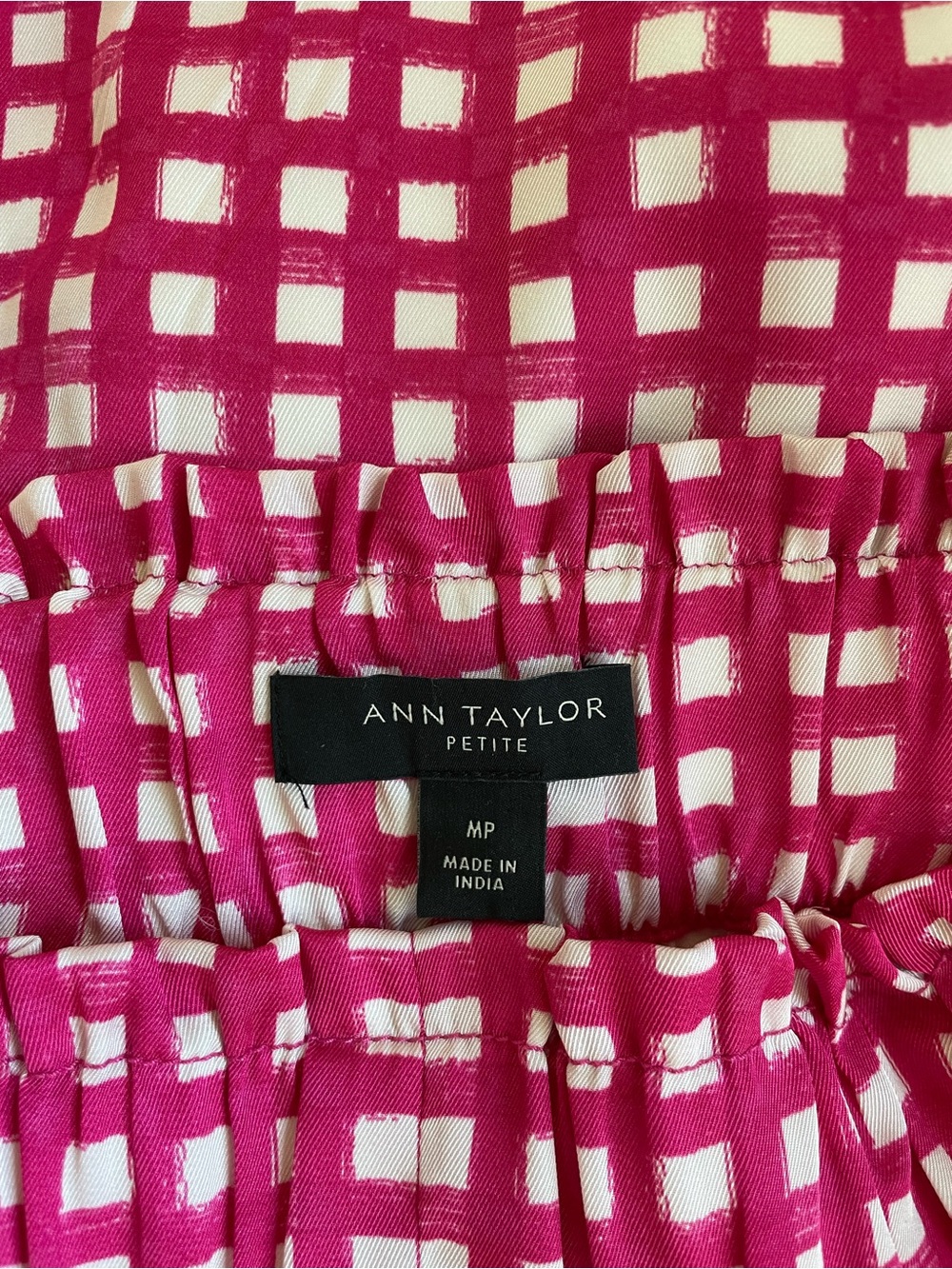 Ann Taylor Pink Check Midi Skirt with Tie Waist - Picture 4 of 4
